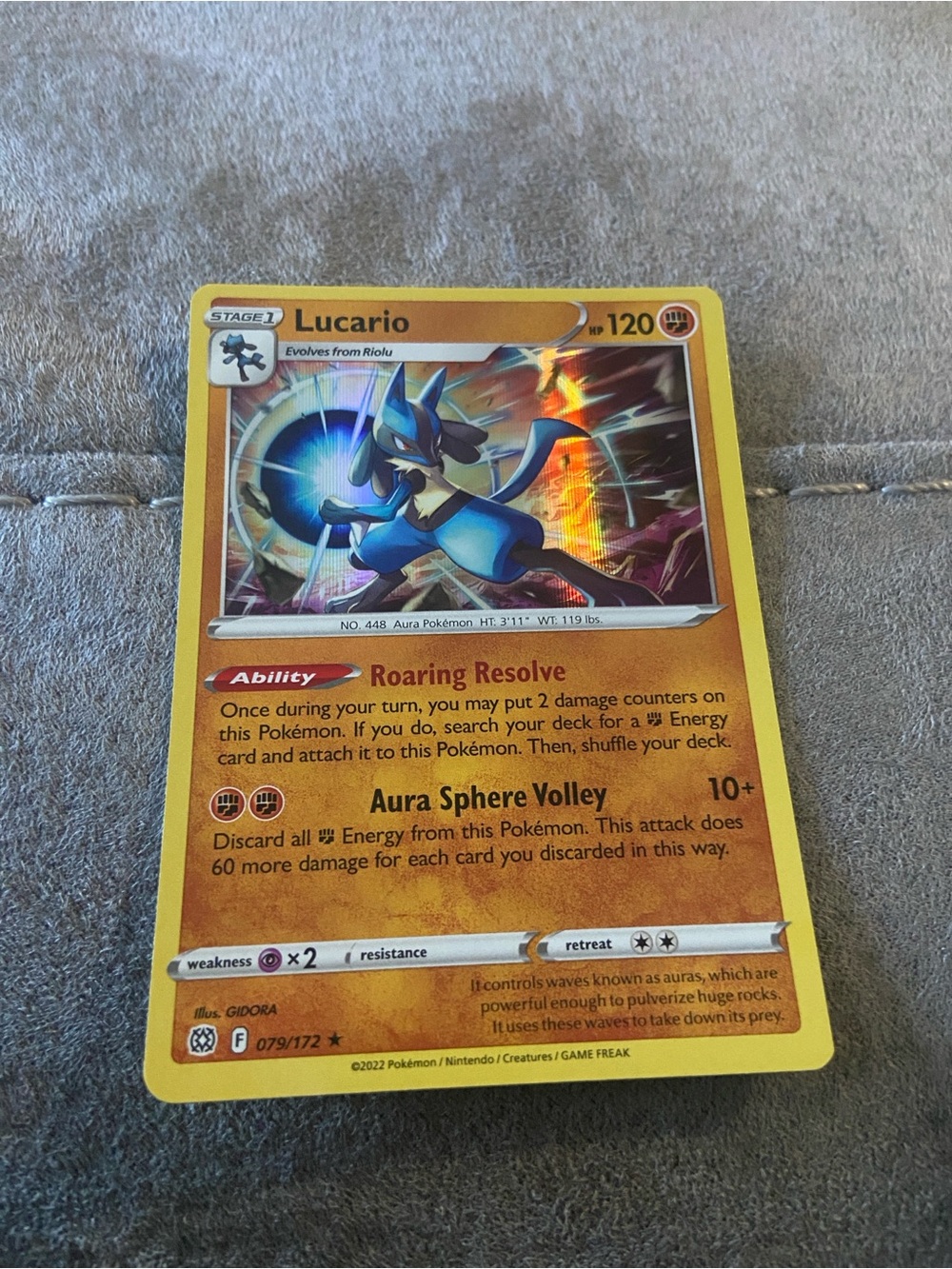 Lucario (Card Number 079/172) Holo Brilliant Stars